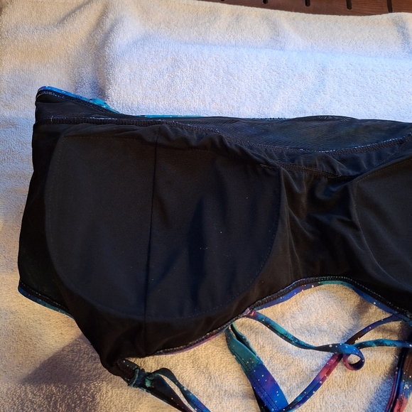 Torrid 4/4X Galaxy Racerback Bikini Top Sports Bra Structured Cup Side Boning - Picture 12 of 14